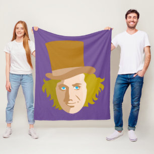 Willy Wonka Stenciled Face Graphic フリースブランケット