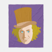 Willy Wonka Stenciled Face Graphic フリースブランケット (正面)