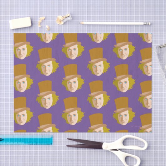 Willy Wonka Stenciled Face Graphic 薄葉紙 (クラフト)