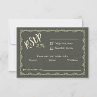 Willy Yours 素朴 Boho Wedding RSVPカード