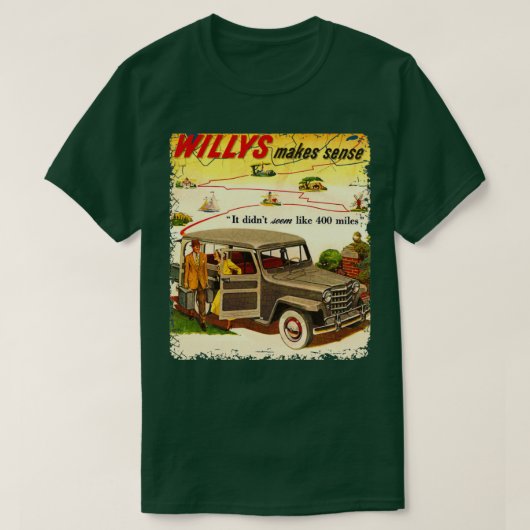 Willysトラック4x4ワゴン tシャツ (デザイン正面)