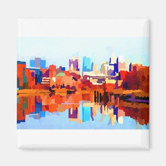 Wilmington Delaware Skyline by Jon Baran マグネット (正面)
