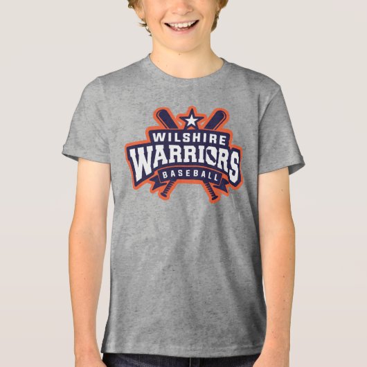 Wilshire Warriorsベースボールリーグのロゴ トライブレンドＴシャツ (正面)