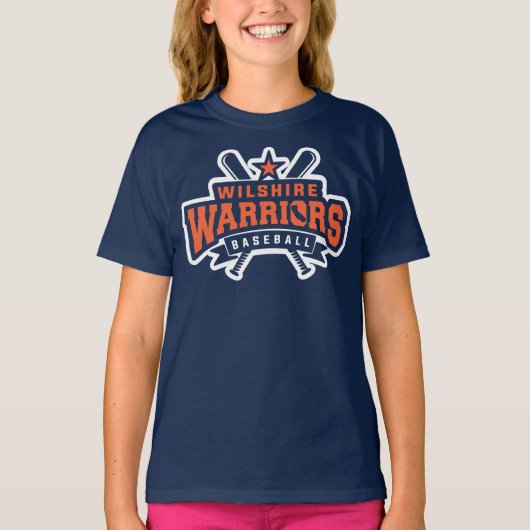 Wilshire Warriors Baseball League White Logo Tシャツ (正面)