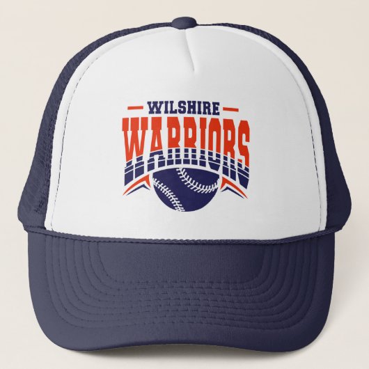 Wilshire Warriors Navy Baseball Logo キャップ (正面)