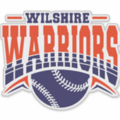 Wilshire Warriors Navy Baseball Logo シール (正面)