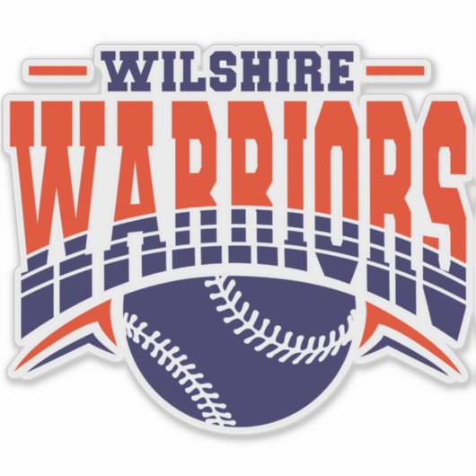 Wilshire Warriors Navy Baseball Logo シール (正面)