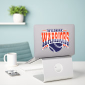 Wilshire Warriors Navy Baseball Logo シール (デスク上のノートパソコン)