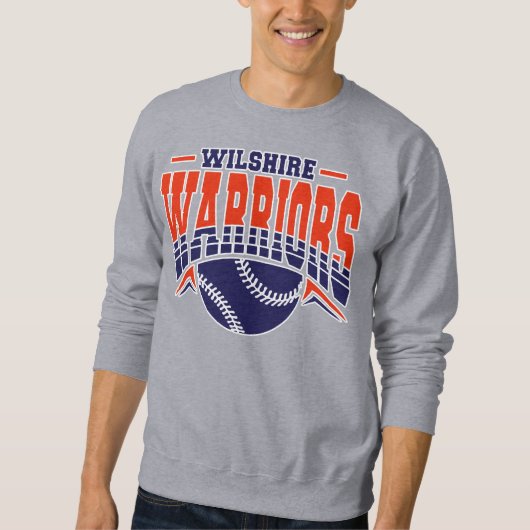 Wilshire Warriors Navy Baseball Logo スウェットシャツ (正面)