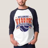 Wilshire Warriors Navy Baseball Logo Tシャツ (正面)