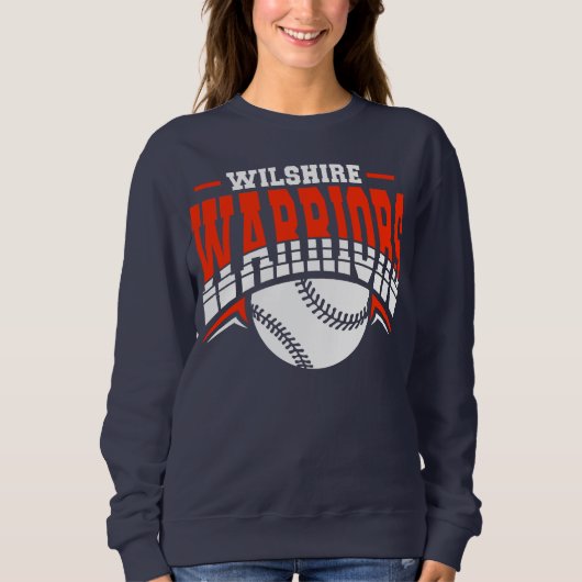 Wilshire Warriors White Baseball Logo スウェットシャツ (正面)