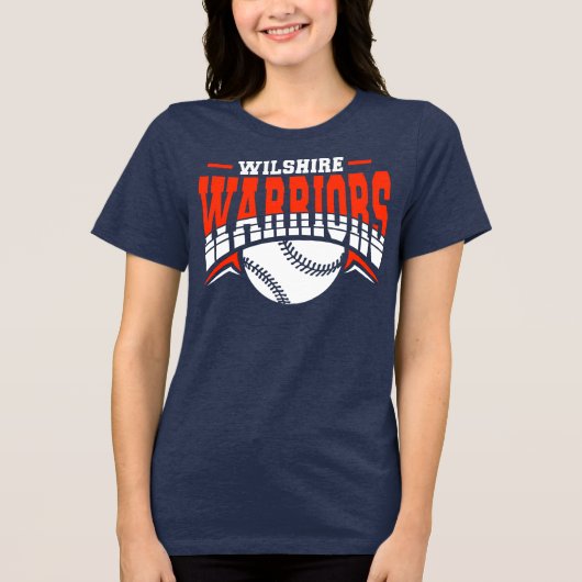 Wilshire Warriors White Baseball Logo トライブレンドTシャツ (正面)