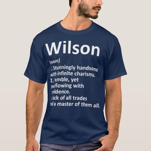 WILSON定義名パーソナライズされたギフおもしろいト Tシャツ (正面)