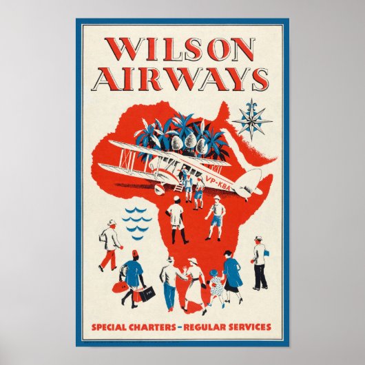 Wilson Airways Vintage Poster 1937 ポスター (正面)