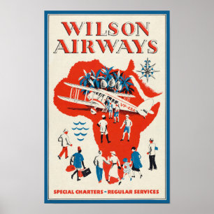 Wilson Airways Vintage Poster 1937 ポスター