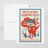Wilson Airways Vintage Poster 1937 ポストカード (正面/裏面)