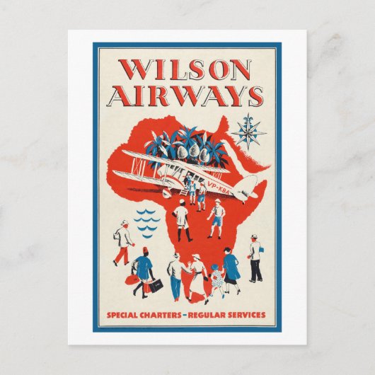 Wilson Airways Vintage Poster 1937 ポストカード (正面)