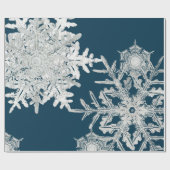 WILSON BENTLEY SNOW FLAKE COLLAGE ON NIGHT BLUE ラッピングペーパー (フラット)
