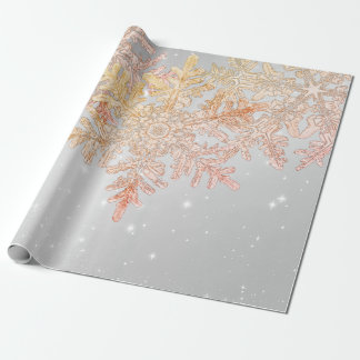 WILSON BENTLEY SNOWFLAKES PINK AND GRAY ラッピングペーパー