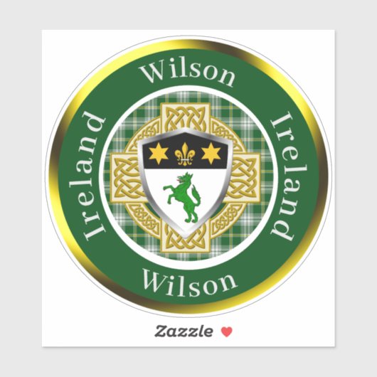Wilson Irish Shield/Celtic Cross Personalized シール (シート)