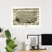 Wilson, NCパノラママップ – 1908 ポスター (ホームオフィス)