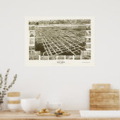 Wilson, NCパノラママップ – 1908 ポスター (キッチン)