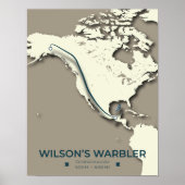 Wilson’s Warbler Migration Map – Minimalist ポスター (正面)