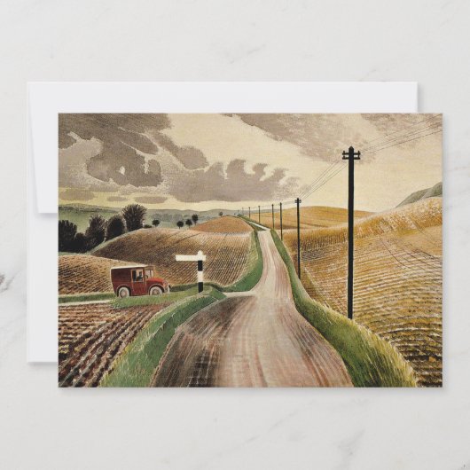 Wiltshire Landscape、Eric Ravilious art カード (正面)