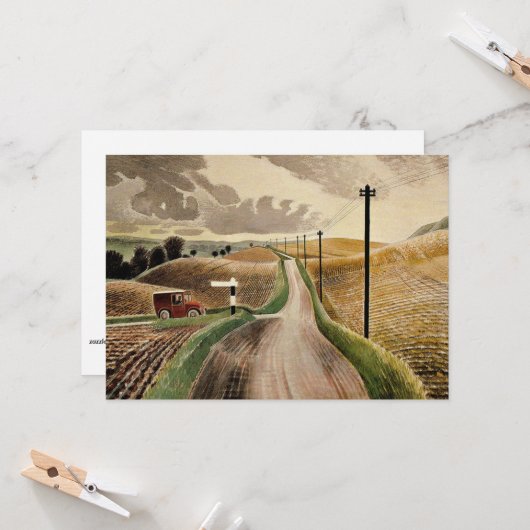 Wiltshire Landscape、Eric Ravilious art カード (正面/裏面インサイチュ)