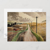 Wiltshire Landscape、Eric Ravilious art ポストカード (正面/裏面)