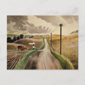 Wiltshire Landscape、Eric Ravilious art ポストカード (正面)