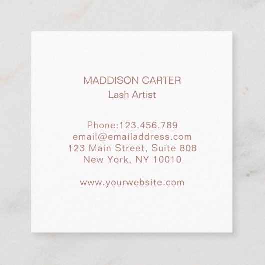 Wimpern Augenbrauen Visitenkarte スクエア名刺 (裏面)