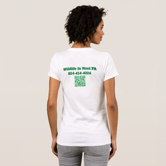 WINロゴ入り女性用Tシャツ（裏面にQRコード） Tシャツ (裏面フル)