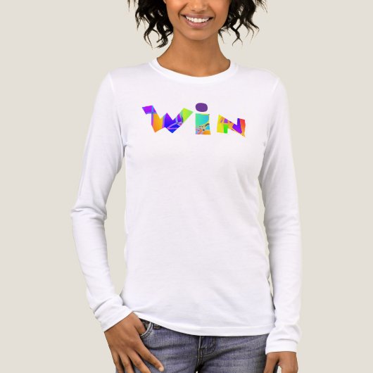 WINロゴ 女性用 おもしろTシャツ トライブレンドTシャツ (正面)