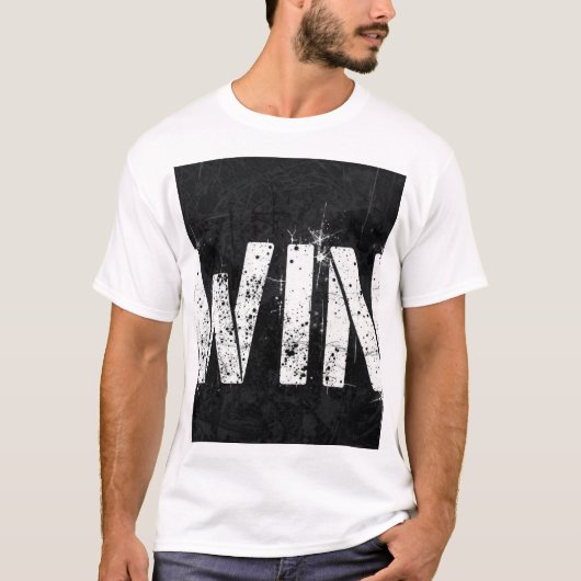 WIN ダメージ加工 グランジテキスト Tシャツ  (正面)