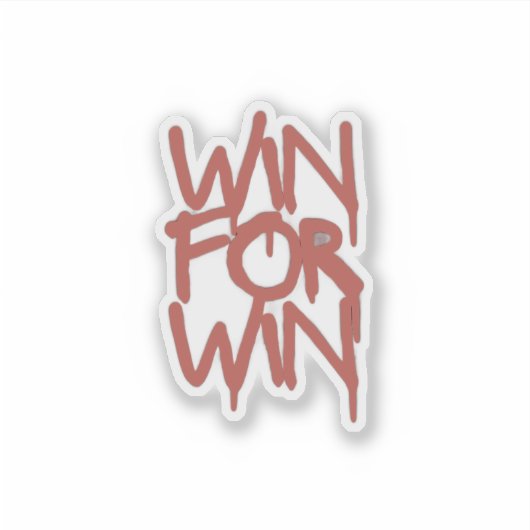 "Win for Win ステッカー - ゲームのように一日をスタート！ シール (正面)