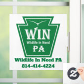 WIN Logo Window Cling-White background ウィンドウサイン (ホーム)