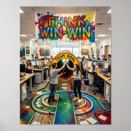 Win-Win クリエイティブ チーム目標ポスター ポスター (正面)