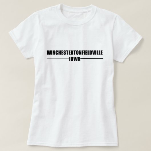 Winchestertonfieldville、アイオワ Tシャツ (デザイン正面)