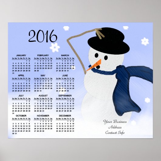 Wind Business Promo 2016カレンダーでの雪だるま ポスター (正面)