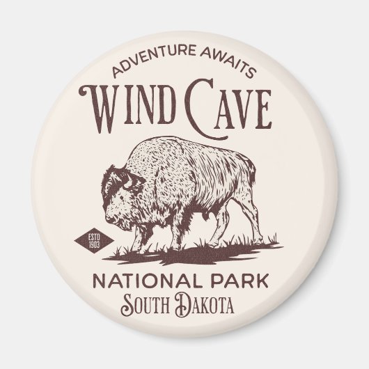 Wind Cave National Park Gift for nature Lovers マグネット (正面)
