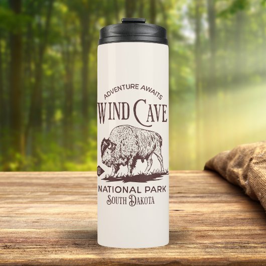 Wind Cave National Park Retro Wildlife Design タンブラー