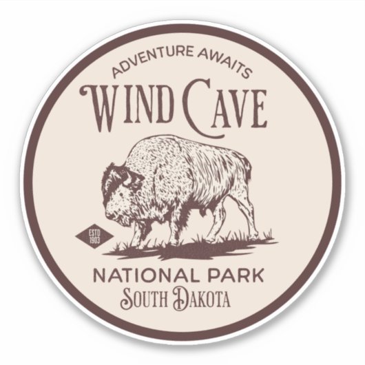 Wind Cave National Park South Dakota シール (正面)