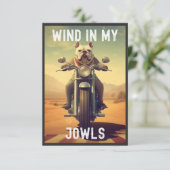 Wind in My Jowls :バイクに乗るブルドッグ サンキューカード (スタンド正面)