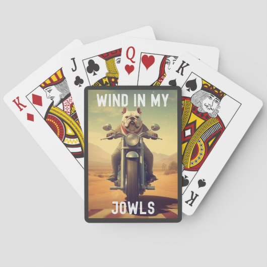 Wind in My Jowls ：バイクに乗るブルドッグ トランプ (裏面)