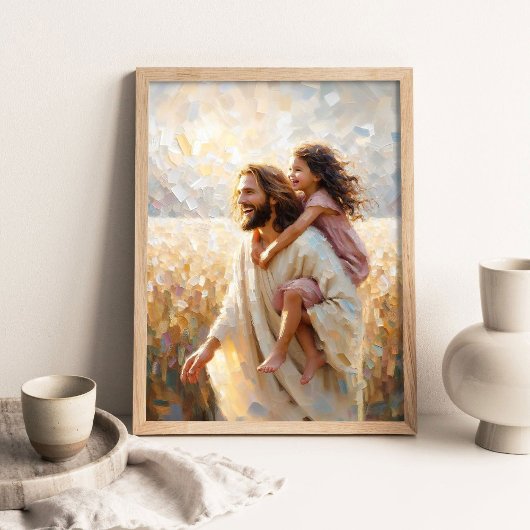 Wind of Faith, Christian Wall Art, Jesus and Girl, ポスター