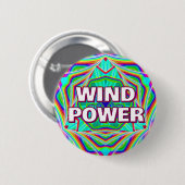 WIND POWER （単語を変更できる） 缶バッジ (正面&裏面)
