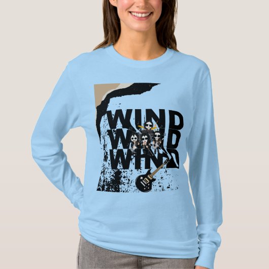 Wind & Rock Musicグラフィック長袖Tシャツ Tシャツ (正面)