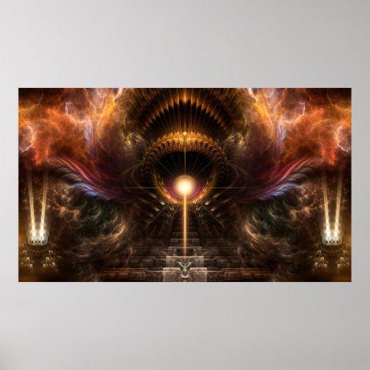 Wind Storm Fractal Art Wall Poster II ポスター (正面)