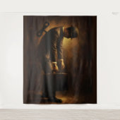 Wind-Up Office Man Surreal Routine Grind Oil Paint タペストリー (正面)